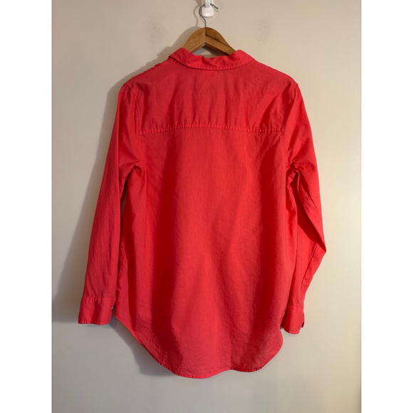 GAP Womens Linen Blend Easy Shirt Medium Coral - Picture 3 of 10